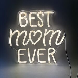 Neon Sign Love Best Mom  Ever LED Lights Father's Day Mom